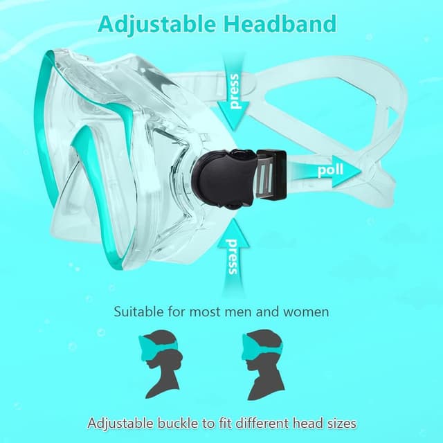 Detalle 1 de AOOSA snorkel mask 180° panoramic view