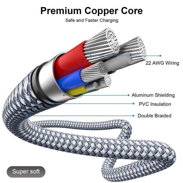 Thumbnail 4 de Txtcu USB C to USB C Cable 5M 60W