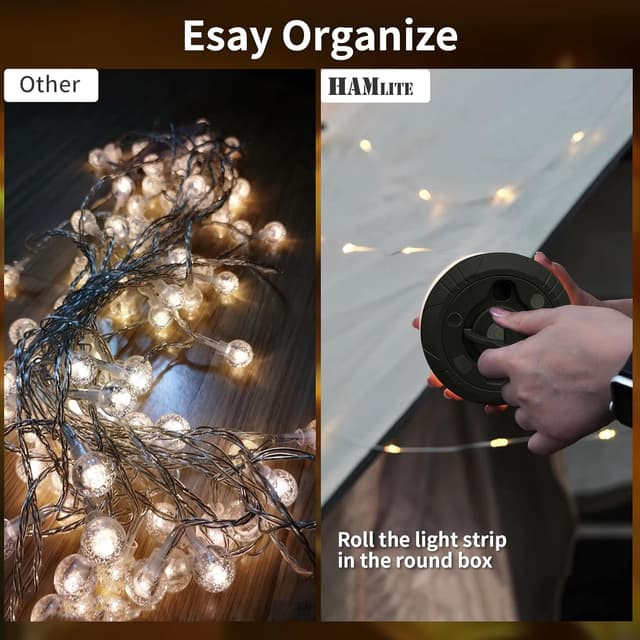 Detalle de HAMLITE Camping string lights 32.8ft USB
