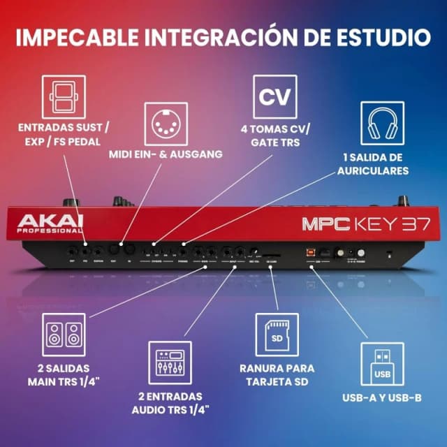 Thumbnail 1 de AKAI Professional MPC Key 37 controlador MIDI 37 teclas 🎹