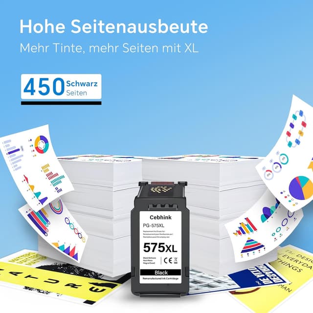 Detalle de Cebhink PG-575XL Schwarz 450 Seiten