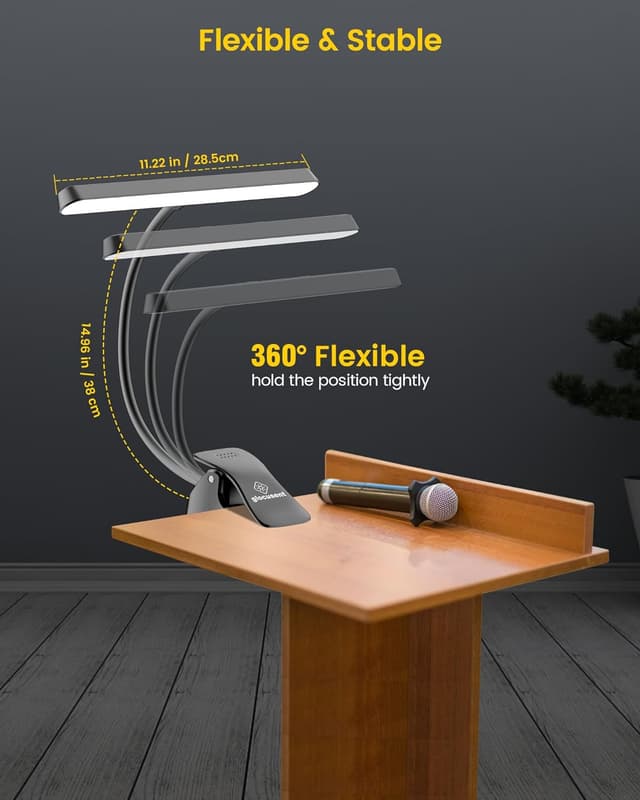 Detalle de Glocusent 57 LED Notenpultleuchte – USB‑C klimmende Augenpflege-Lampe für Klavier mit 3 Farben & 5 Helligkeiten