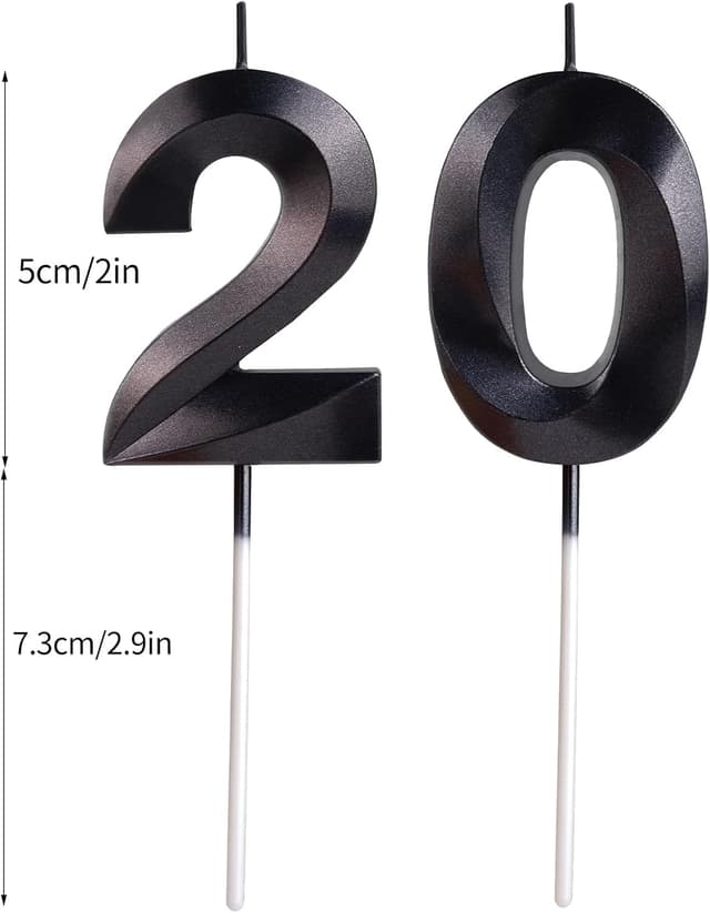 Thumbnail 2 de Yiran 3D Number 12 Birthday Candles 🎂