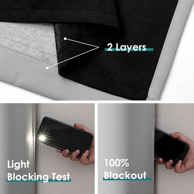 Detalle 2 de ChrisDowa Blackout Curtains 63 in 🪟
