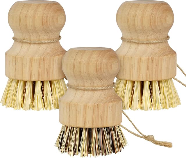Detalle de AUAUY Dish Brush 3-Pack Wooden