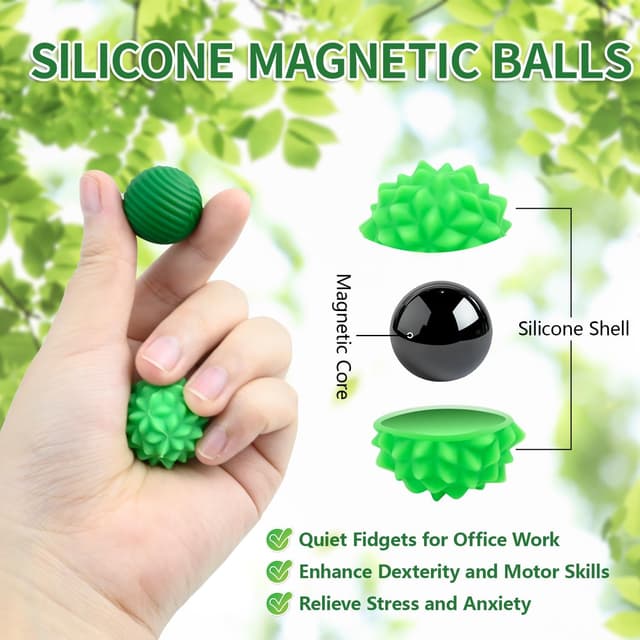 Detalle de Bolas Magnéticas Antiestrés 8 piezas