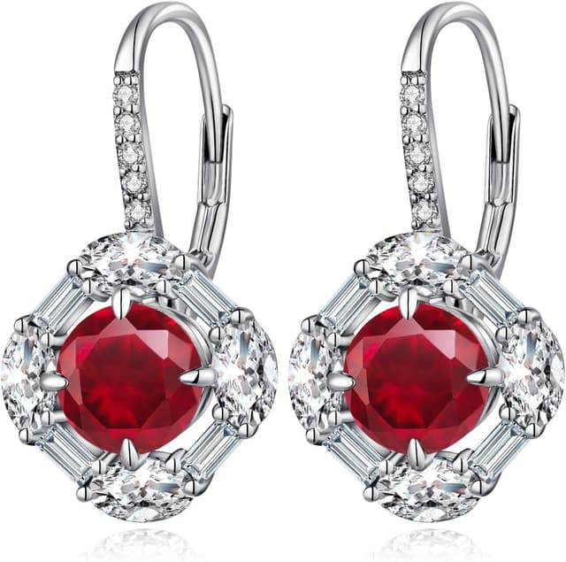 Detalle de jiamiaoi Weißgold-plattierte 18 Karat Ohrringe (Hänger) aus 925 Sterling Silber mit Zirkonia