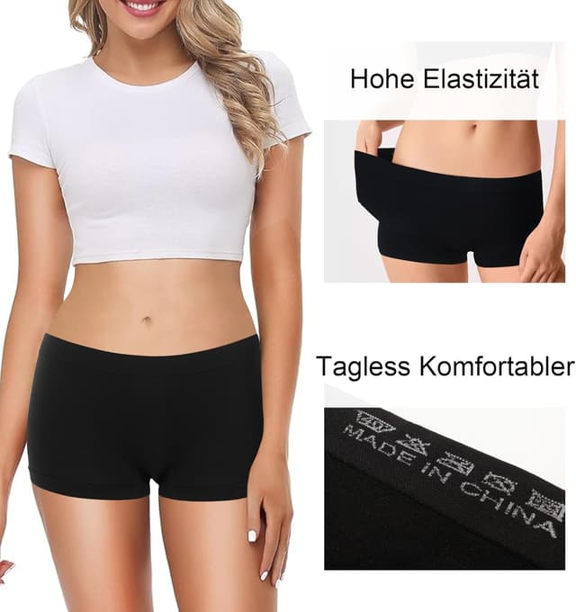 Detalle de Libella Lot de 6 Femme Boxer Basics Shorties uni 3908 – shorty sans coutures en microfibre