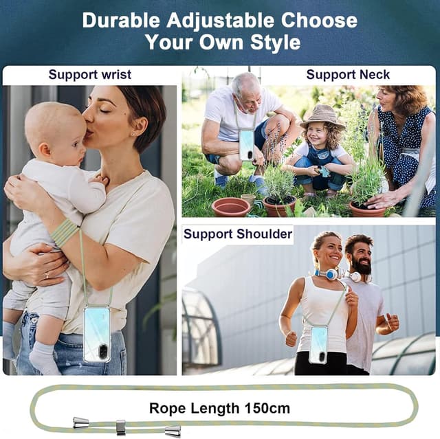 Thumbnail 6 de Cover Pnakqil per Xiaomi Redmi A5 4G con cordino e tracolla/ girocollo verde