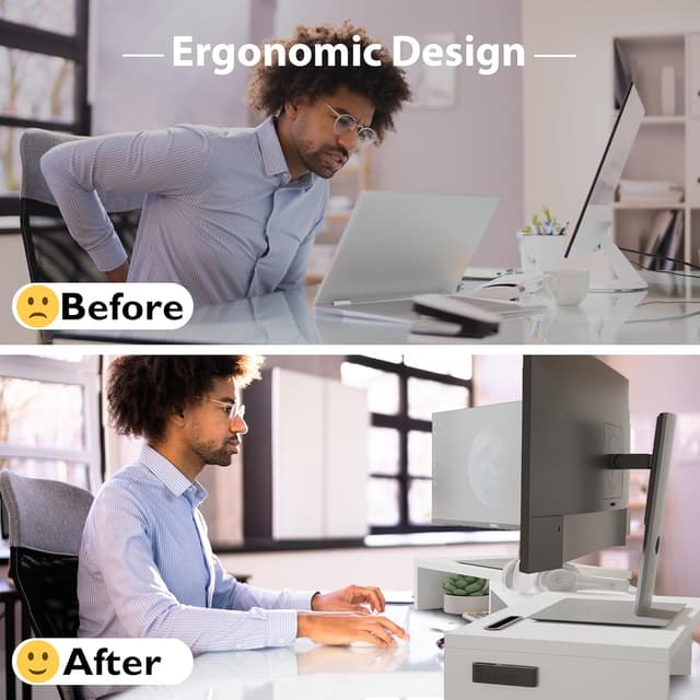 Thumbnail 3 de BONTEC Dual Monitor Stand Riser adjustable organizer