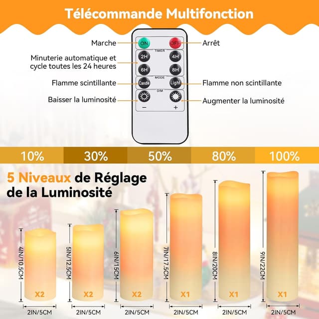 Thumbnail 2 de Bougie LED 9 pièces déco 🕯