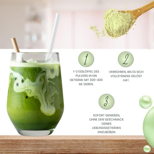 Detalle 1 de marble Collagen Pulver Matcha 450 g