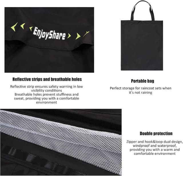 Detalle 2 de Combinaison de pluie Ynport Crefreak pour hommes : veste imperméable à capuche + pantalon coupe-vent