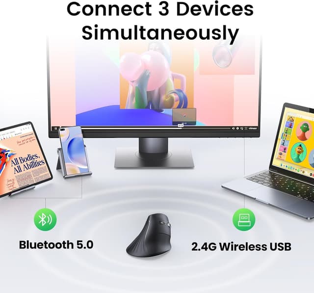 Thumbnail 2 de UGREEN Vertikale Ergonomische Maus 57°