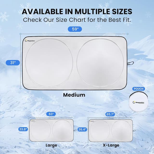 Detalle 2 de Magnelex Car Windshield Sunshade (Double-Layer) for Cars, Trucks & SUVs, Medium 59 x 31 in