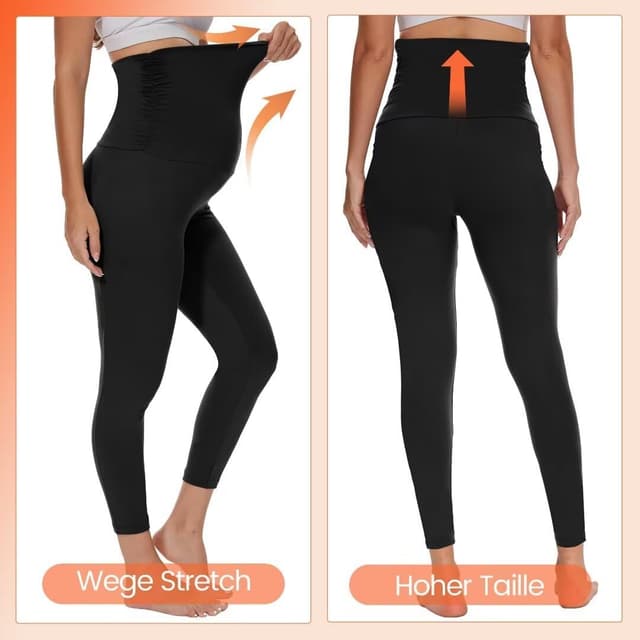 Detalle de QGGQDD Thermo Leggings Damen Hochwaist für Schwangerschaft