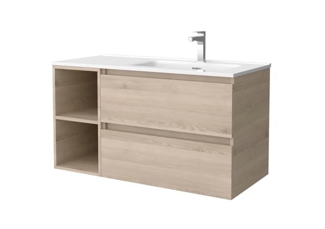 Detalle de Salgar Bequia Plus mueble baño 2 cajones y lavabo 1 poza