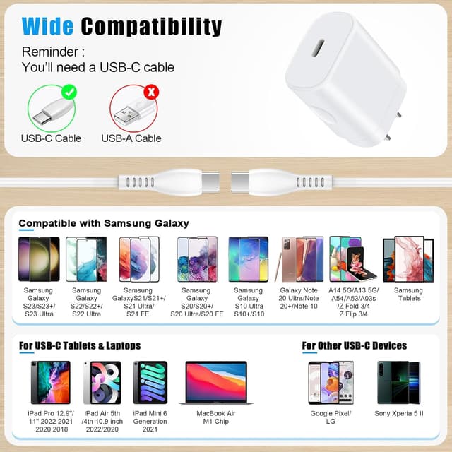 Thumbnail 4 de Samsung 25W Fast USB‑C Charger 6ft Cable