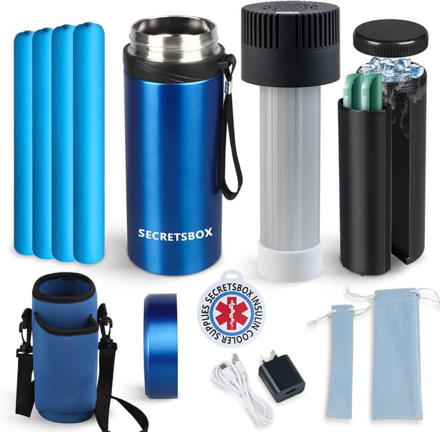 Detalle de SECRETSBOX Insulin-Kühlbox Travel Case Big für Diabetiker-Medizin (TSA-genehmigt), inkl. einstellbarem Eisbeutel