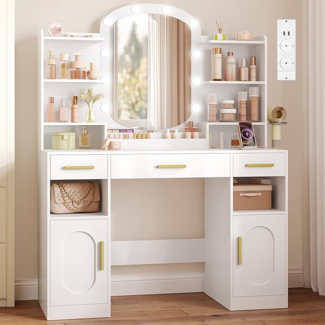 Imagen de HEXCELEN Toeletta Trucco con Specchio Ovale 10 LED en OfertitasTOP