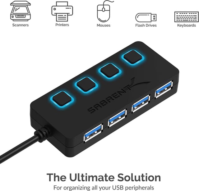 Thumbnail 4 de SABRENT HB-UM43 4-Port USB 3.0 Hub with Switches