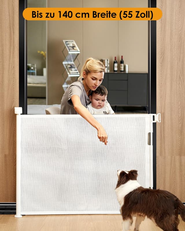 Detalle 2 de derimkcoa Ausziehbares Treppenschutzgitter 0–140 cm