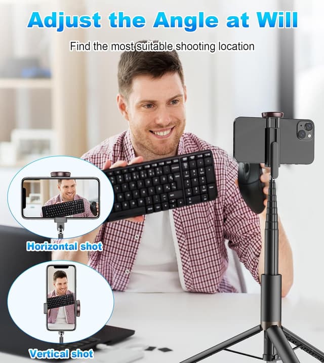 Thumbnail 6 de TONEOF 67" Selfie Stick Tripod with Remote