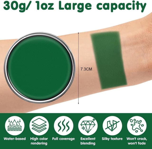 Detalle 2 de AOOWU Peinture Visage et Corps 30 g (maquillage à l’eau) pour cosplay, carnaval, Halloween