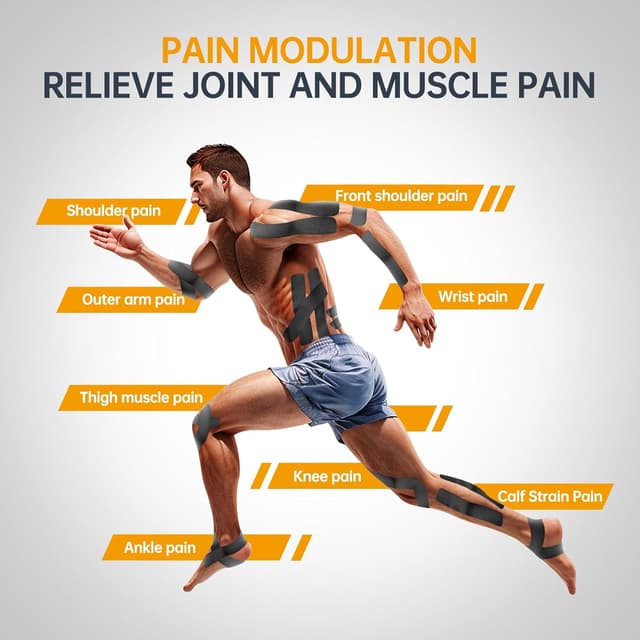 Detalle 2 de Dimora Kinesiology Tape 5 cm x 5 m (40 pre-cut strips, 2 rolls) – black cotton elastic athletic tape