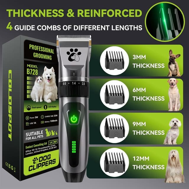 Thumbnail 4 de Professional Cordless Dog Clippers 2‑Speed