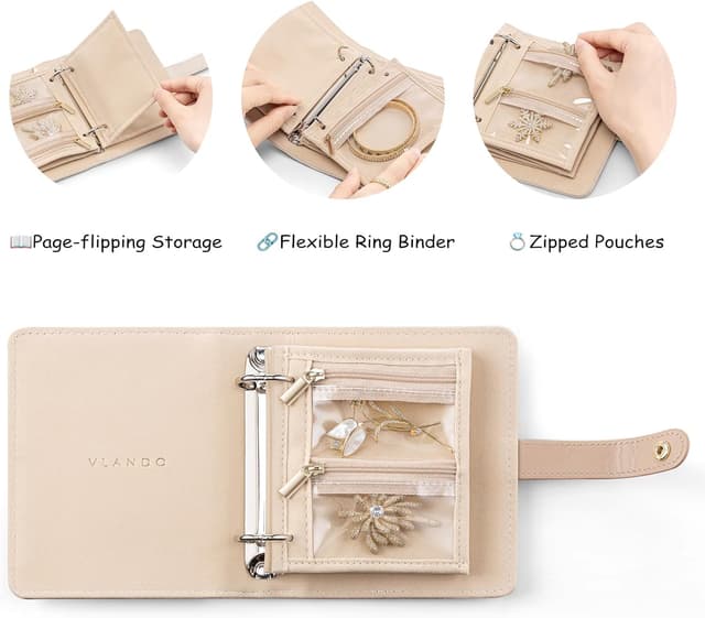 Thumbnail 2 de Vlando Jewelry Book Organizer leather travel case