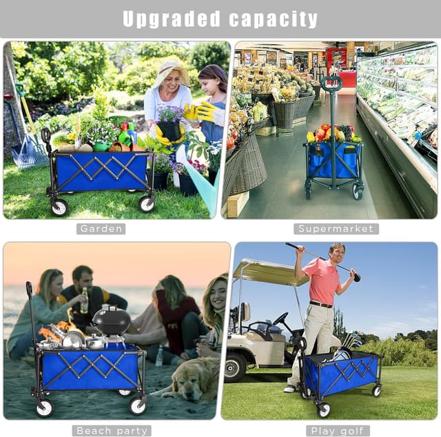 Thumbnail 6 de HOFTME folding trolley wagon 100L capacity
