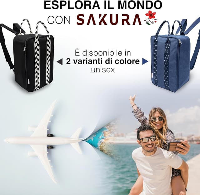 Thumbnail 6 de Sàkura Zaino da Viaggio Ryanair 40x20x25: bagaglio a mano sottosedile compatibile