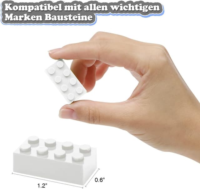 Detalle de Etarnfly Bausteine 100 Teile 2x4 Classic – kompatible weiße Grundsteine für kreatives Bauen