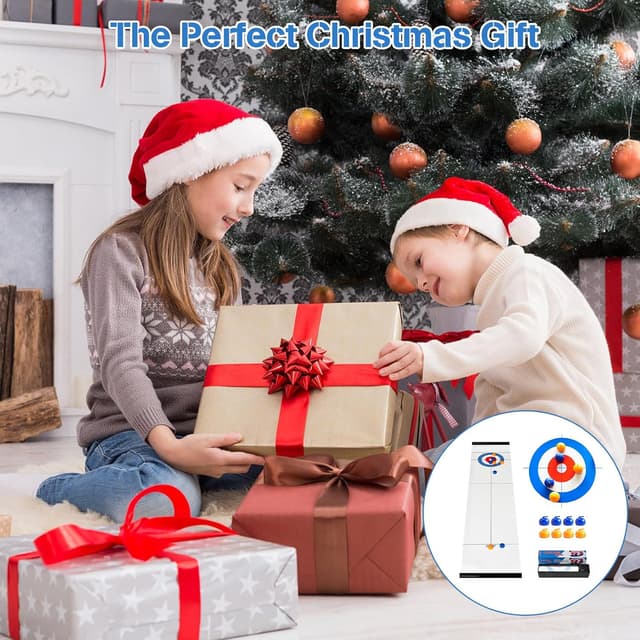 Thumbnail 6 de MEETOZ Tabletop Curling Game (portable team board game) with 16 curling stones