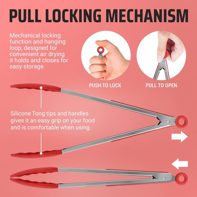 Thumbnail 5 de Kaluns Kitchen Tongs Set of 4, 7–12 inch