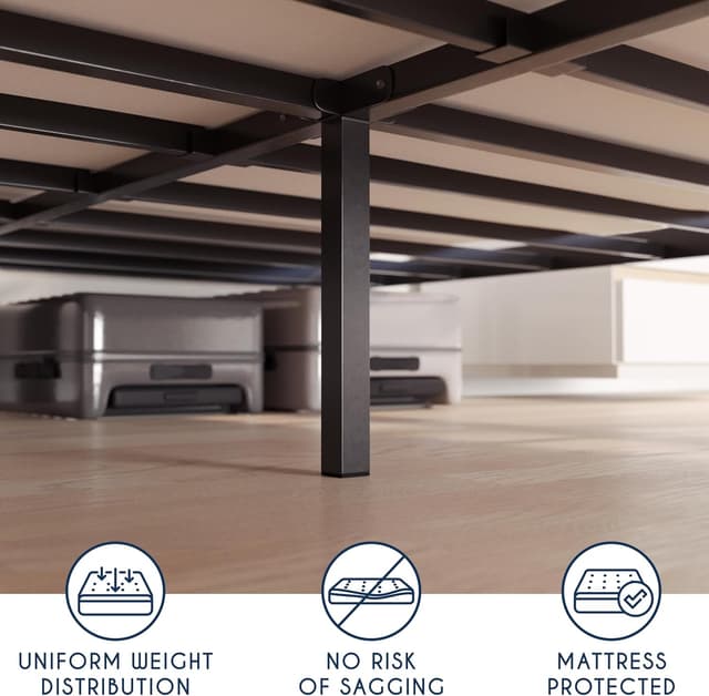 Detalle de Dreamzie Small Double Metal Bed Frame 120x200 with 35cm Storage