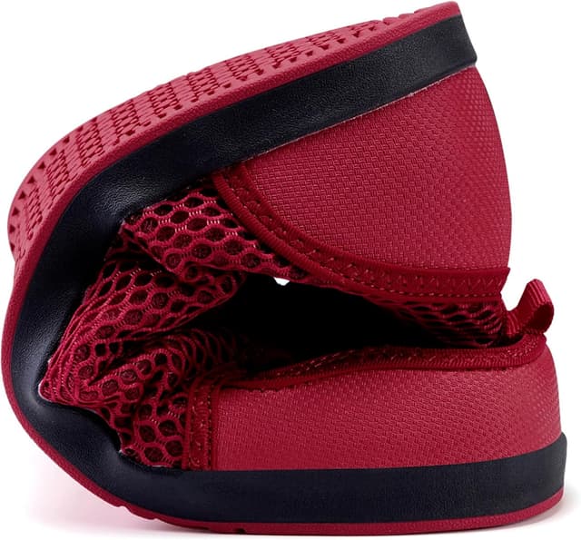 Detalle 2 de Diabetiker Hausschuhe (Herren & Damen) Arthritis/Ödem – verstellbare Klett-Sandalen in Rot, Größe 5 (UK)