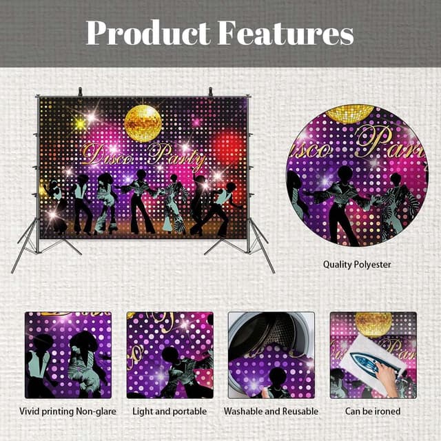 Thumbnail 5 de MEHOFOND 7x5ft Disco Party Backdrop