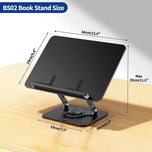 Detalle 2 de BESIGN BS02 soporte para libros ergonómico 360°