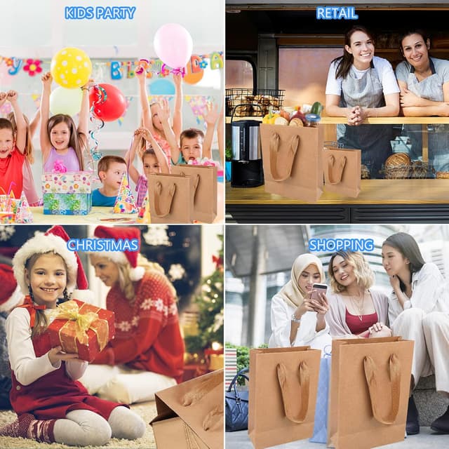 Thumbnail 6 de AKOFIC kraft paper gift bags 20 pack