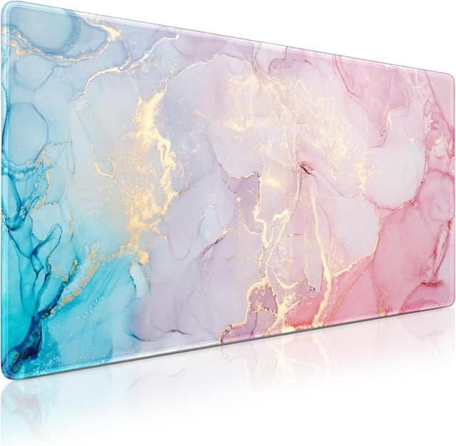 Detalle de Acezeek Gaming-Mauspad XXL 900x400 mm mit Anti-Rutsch-Basis, wasserfest – Pink/Blau