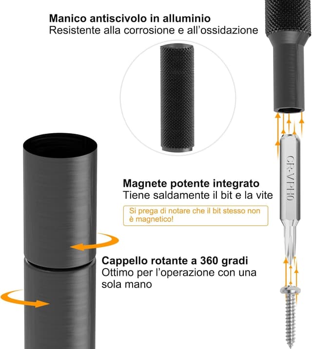 Detalle de VCELINK Set Cacciaviti Precisione 38 pz magnetici (Torx T1-T5) per smartphone, PS4, Xbox e altro