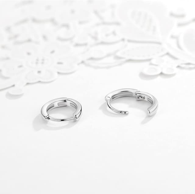 Thumbnail 6 de Silber 925 Creolen-Set (3 Paar) – kleine Huggies & Helix/Tragus Ohrringe mit 14 Karat Weißgold-Überzug