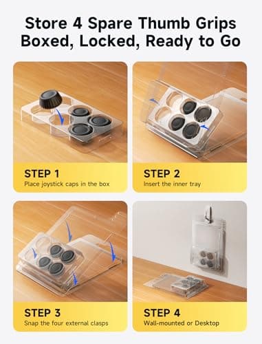 Thumbnail 7 de JSAUX Grips para Nintendo Switch 2: tapones para palancas con agarre mejorado (negro, 3 pares)