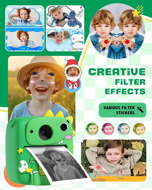 Detalle 2 de Kids Instant Print Camera 1080P for Ages 3–9