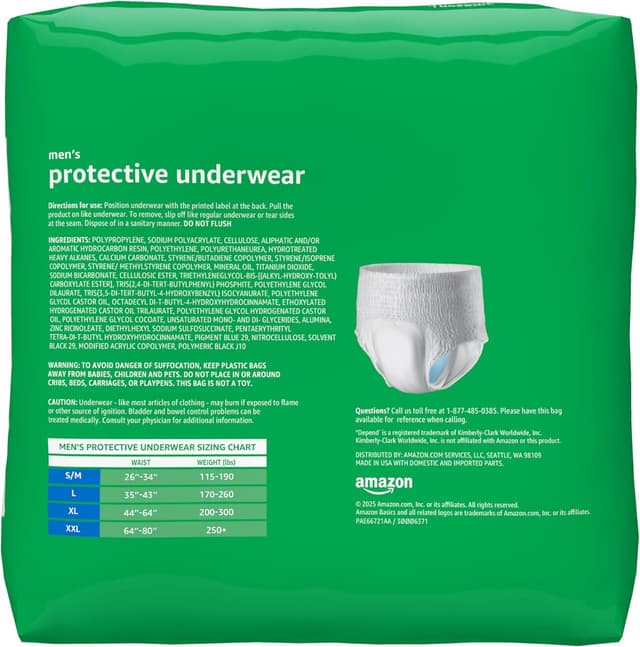 Thumbnail 1 de Amazon Basics Incontinence Underwear Men 42 Count 🩲