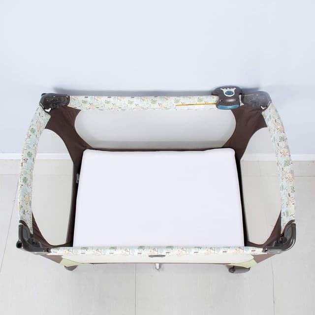 Thumbnail 6 de SPRINGSPIRIT Travel Cot Fitted Sheet (2 Pack) – Ultra-soft fitted sheets for portable playards, 95x65cm, White & Grey