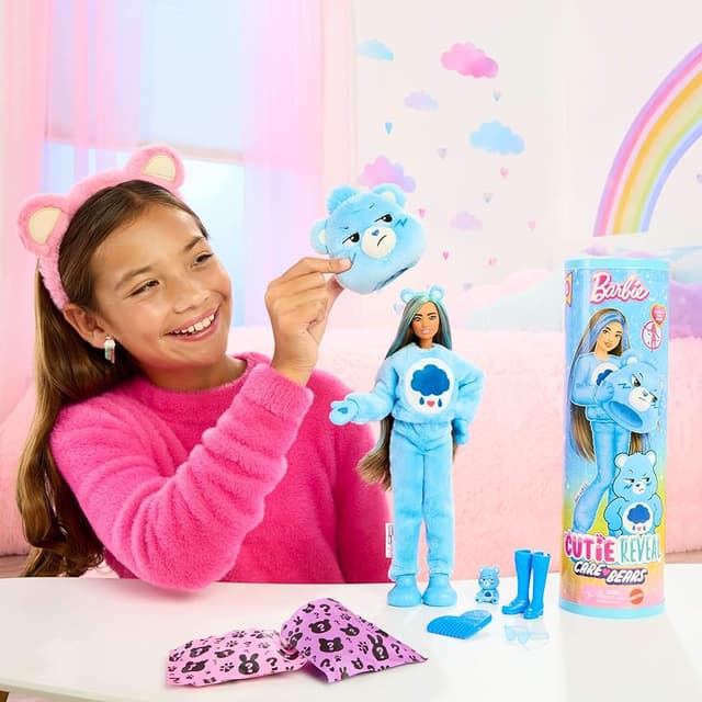 Detalle 2 de Barbie Cutie Reveal Care Bears JCN96 — muñeca con 10 sorpresas 🎎