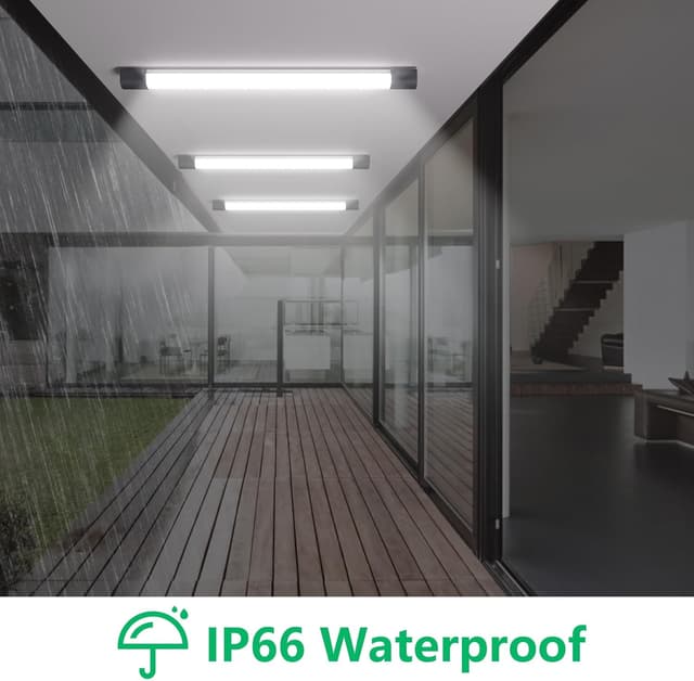 Detalle de Amdelne 6000K 1.4FT LED Batten Light (16W) with Plug, IP65 connectable strip for garages and workshops